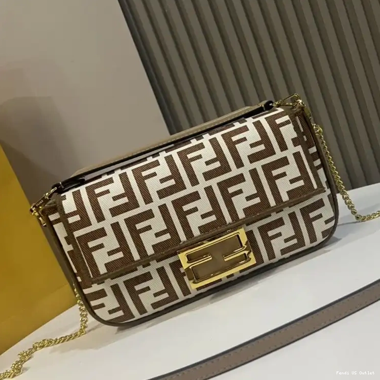 Affordable HOT Motif Coffee In FF Baguette Fendi Fabric Mini Bag 0519